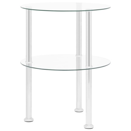 2-stufiger Beistelltisch aus gehärtetem Glas, transparent 38 cm von vidaXL, Seitentische - Ref: Foro24-322787, Preis: 33,25 €...