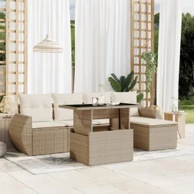 Juego de sofás jardín con cojines 6 pzas ratán sintético beige von , Gartensets - Ref: Foro24-3268498, Preis: 479,90 €, Rabat...