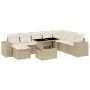 Set de sofás de jardín 9 pzas con cojines ratán sintético beige by , Garden sets - Ref: Foro24-3269358, Price: 667,25 €, Disc...