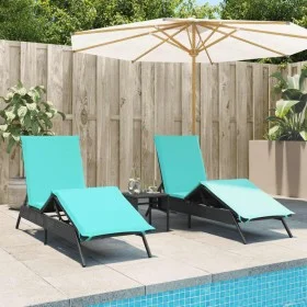 Tumbonas con mesita 2 unidades ratán sintético negro by , Loungers - Ref: Foro24-4002718, Price: 307,41 €, Discount: %