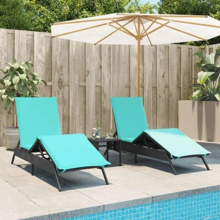 Tumbonas con mesita 2 unidades ratán sintético negro von , Liegen - Ref: Foro24-4002718, Preis: 307,35 €, Rabatt: %