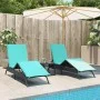 Tumbonas con mesita 2 unidades ratán sintético negro von , Liegen - Ref: Foro24-4002718, Preis: 307,35 €, Rabatt: %