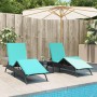 Tumbonas con mesita 2 unidades ratán sintético negro by , Loungers - Ref: Foro24-4002718, Price: 313,24 €, Discount: %