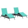 Tumbonas con mesita 2 unidades ratán sintético negro von , Liegen - Ref: Foro24-4002718, Preis: 307,35 €, Rabatt: %