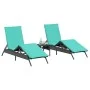 Tumbonas con mesita 2 unidades ratán sintético negro von , Liegen - Ref: Foro24-4002718, Preis: 307,35 €, Rabatt: %