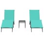 Tumbonas con mesita 2 unidades ratán sintético negro by , Loungers - Ref: Foro24-4002718, Price: 313,24 €, Discount: %