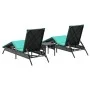 Tumbonas con mesita 2 unidades ratán sintético negro von , Liegen - Ref: Foro24-4002718, Preis: 307,35 €, Rabatt: %