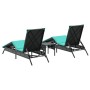 Tumbonas con mesita 2 unidades ratán sintético negro by , Loungers - Ref: Foro24-4002718, Price: 313,24 €, Discount: %