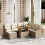 Juego de sofás de jardín con cojines beige 8 pzas ratán PE by , Garden sets - Ref: Foro24-3276054, Price: 562,11 €, Discount: %