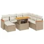 Juego de sofás de jardín con cojines beige 8 pzas ratán PE by , Garden sets - Ref: Foro24-3276054, Price: 562,11 €, Discount: %