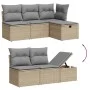 Juego de sofás jardín con cojines beige mezcla 6 pzas ratán PE by , Garden sets - Ref: Foro24-3263785, Price: 358,77 €, Disco...