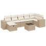 Juego de sofás de jardín con cojines beige 8 pzas ratán PE by , Garden sets - Ref: Foro24-3264464, Price: 529,28 €, Discount: %