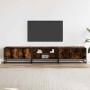 Mueble para TV madera de ingeniería roble ahumado 210x35x41 cm by , TV Furniture - Ref: Foro24-3300782, Price: 117,62 €, Disc...