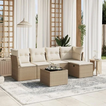 Juego de sofás jardín con cojines 6 pzas ratán sintético beige by , Garden sets - Ref: Foro24-3263144, Price: 385,43 €, Disco...