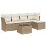 Juego de sofás jardín con cojines 6 pzas ratán sintético beige by , Garden sets - Ref: Foro24-3263144, Price: 385,43 €, Disco...