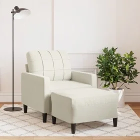 Sillón con taburete terciopelo crema 60 cm von , Sofas - Ref: Foro24-3278265, Preis: 199,90 €, Rabatt: %