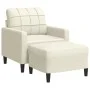 Sillón con taburete terciopelo crema 60 cm by , Sofas - Ref: Foro24-3278265, Price: 199,90 €, Discount: %