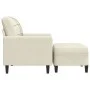 Sillón con taburete terciopelo crema 60 cm by , Sofas - Ref: Foro24-3278265, Price: 199,90 €, Discount: %