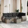 Set de sofás de jardín 7 piezas con cojines ratán PE gris von , Gartensets - Ref: Foro24-3264116, Preis: 442,61 €, Rabatt: %