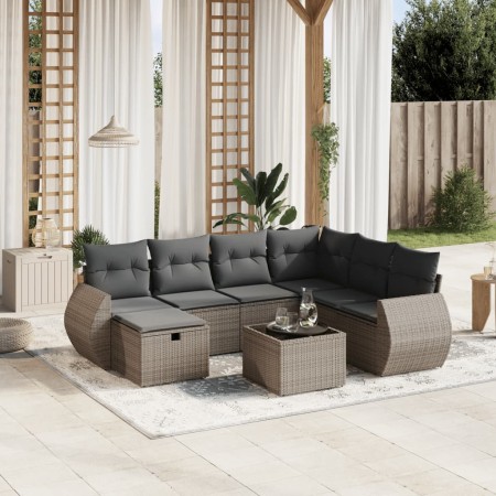 Set de sofás de jardín 8 pzas y cojines ratán sintético gris by , Garden sets - Ref: Foro24-3264156, Price: 493,85 €, Discoun...