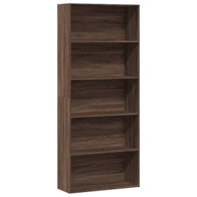 Estantería madera ingeniería roble marrón 80x30x189 cm by , Bookcases and shelves - Ref: Foro24-3314675, Price: 95,64 €, Disc...