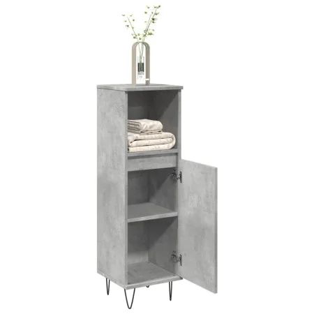 Armario de baño madera contrachapada gris hormigón 30x30x100 cm by , Bathroom furniture - Ref: Foro24-857207, Price: 46,32 €,...