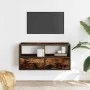 Mueble TV metal y madera contrachapada roble humo 80x31x39,5 cm by , TV Furniture - Ref: Foro24-848921, Price: 49,56 €, Disco...