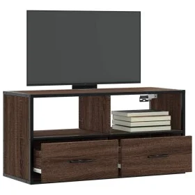 Mueble TV madera ingeniería y metal marrón roble 80x31x39,5 cm von , TV-Möbel - Ref: Foro24-848923, Preis: 51,09 €, Rabatt: %