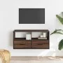 Mueble TV madera ingeniería y metal marrón roble 80x31x39,5 cm by , TV Furniture - Ref: Foro24-848923, Price: 51,09 €, Discou...
