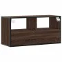 Mueble TV madera ingeniería y metal marrón roble 80x31x39,5 cm by , TV Furniture - Ref: Foro24-848923, Price: 51,09 €, Discou...