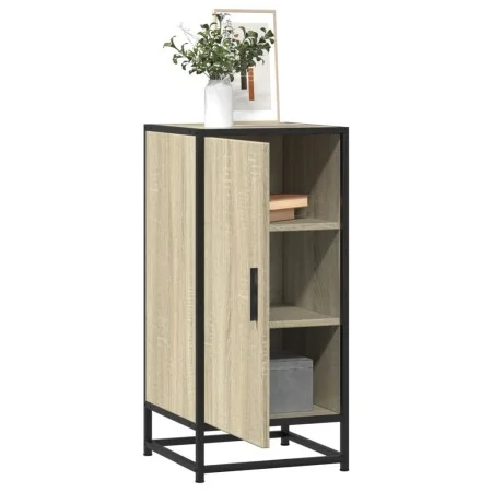Aparador madera ingeniería y metal roble Sonoma 35,5x35x76 cm by , Sideboards - Ref: Foro24-848940, Price: 56,62 €, Discount: %