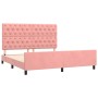 Estructura de cama sin colchón terciopelo rosa 160x200 cm
