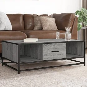Mesa de centro madera ingeniería metal gris Sonoma 100x57x35 cm by , Coffee table - Ref: Foro24-848762, Price: 81,80 €, Disco...