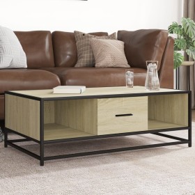 Mesa de centro madera ingeniería metal roble Sonoma 100x57x35cm by , Coffee table - Ref: Foro24-848760, Price: 72,75 €, Disco...