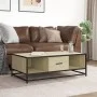 Mesa de centro madera ingeniería metal roble Sonoma 100x57x35cm de , Mesas de centro - Ref: Foro24-848760, Precio: 71,87 €, D...