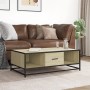 Mesa de centro madera ingeniería metal roble Sonoma 100x57x35cm by , Coffee table - Ref: Foro24-848760, Price: 72,75 €, Disco...