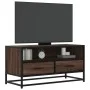 Mueble TV metal y madera ingeniería marrón roble 80x34,5x40 cm von , TV-Möbel - Ref: Foro24-848813, Preis: 63,43 €, Rabatt: %