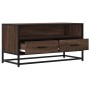 Mueble TV metal y madera ingeniería marrón roble 80x34,5x40 cm von , TV-Möbel - Ref: Foro24-848813, Preis: 64,25 €, Rabatt: %