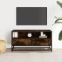 Mueble TV metal y madera ingeniería roble humo 80x34,5x40 cm de , Muebles TV - Ref: Foro24-848811, Precio: 61,90 €, Descuento: %