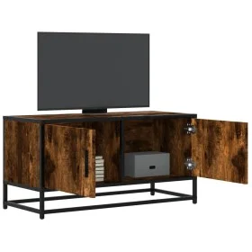 Mueble TV metal y madera ingeniería roble humo 80x34,5x40 cm von , TV-Möbel - Ref: Foro24-848826, Preis: 47,55 €, Rabatt: %