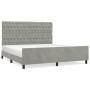 Estructura de cama con cabecero terciopelo gris claro 180x200cm