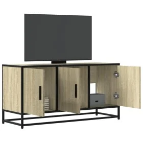 Mueble TV madera ingeniería y metal roble Sonoma 100x35x50 cm von , TV-Möbel - Ref: Foro24-848830, Preis: 76,24 €, Rabatt: %