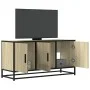Mueble TV madera ingeniería y metal roble Sonoma 100x35x50 cm de , Muebles TV - Ref: Foro24-848830, Precio: 76,24 €, Descuent...