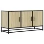 Mueble TV madera ingeniería y metal roble Sonoma 100x35x50 cm de , Muebles TV - Ref: Foro24-848830, Precio: 76,24 €, Descuent...