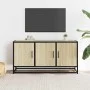 Mueble TV madera ingeniería y metal roble Sonoma 100x35x50 cm de , Muebles TV - Ref: Foro24-848830, Precio: 76,24 €, Descuent...
