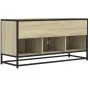 Mueble TV madera ingeniería y metal roble Sonoma 100x35x50 cm de , Muebles TV - Ref: Foro24-848830, Precio: 76,24 €, Descuent...