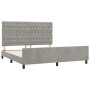Estructura de cama con cabecero terciopelo gris claro 180x200cm