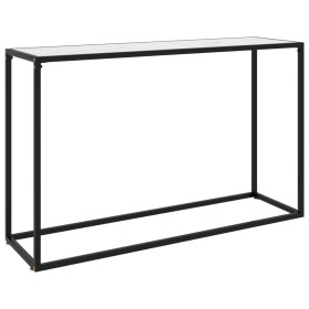 Mesa consola vidrio templado blanco 120x35x75 cm