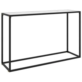 Tempered glass white console table 120x35x75 cm by vidaXL, Side tables - Ref: Foro24-322817, Price: 67,84 €, Discount: %