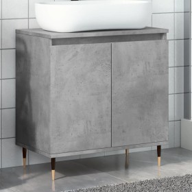 Armario de baño madera de ingeniería gris hormigón 58x33x60 cm de , Muebles de baño - Ref: Foro24-857213, Precio: 48,84 €, De...